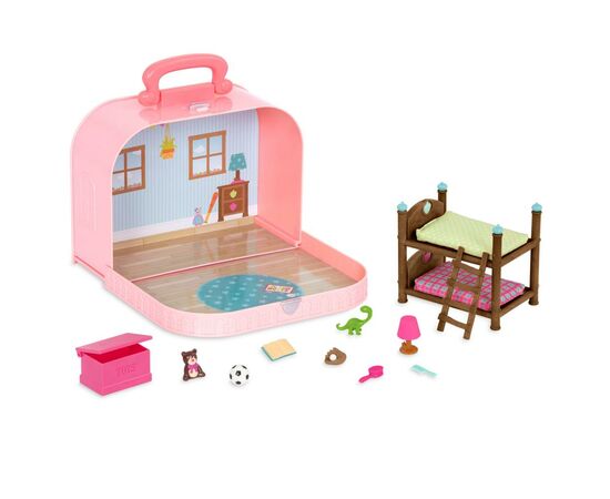 Игровой набор Li'l Woodzeez Кейс розовый, Двухэтажная кровать с аксессуарами (WZ6597Z), изображение 2 Игровой набор Li'l Woodzeez Кейс розовый, Двухэтажная кровать с аксессуарами (WZ6597Z), изображение 2