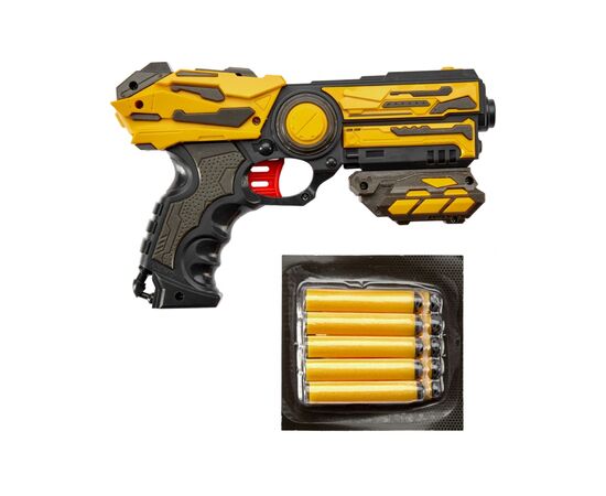Игрушечное оружие ZIPP Toys Бластер + 10 патронов, жёлтый (FJ1052), изображение 2 Игрушечное оружие ZIPP Toys Бластер + 10 патронов, жёлтый (FJ1052), изображение 2