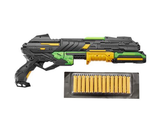 Игрушечное оружие ZIPP Toys Бластер + 14 патронов, жёлтый (FJ1054), изображение 2 Игрушечное оружие ZIPP Toys Бластер + 14 патронов, жёлтый (FJ1054), изображение 2