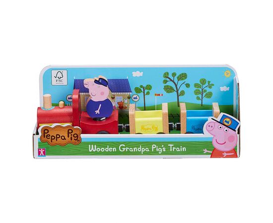 Игровой набор Peppa деревянный Паровозик дедушка Пеппи (07210), изображение 3 Игровой набор Peppa деревянный Паровозик дедушка Пеппи (07210), изображение 3