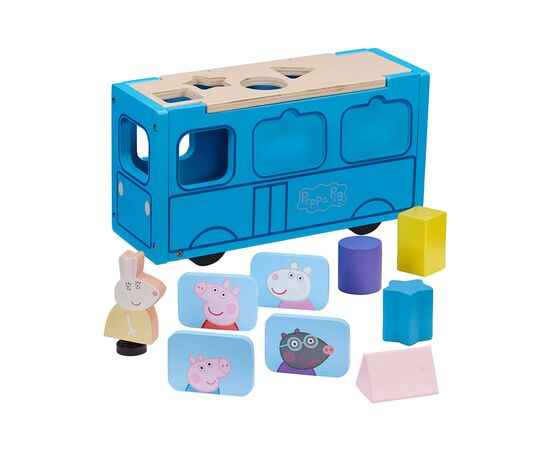 Игровой набор Peppa деревянный сортер - Школьный автобус Пеппи (07222), изображение 2 Игровой набор Peppa деревянный сортер - Школьный автобус Пеппи (07222), изображение 2