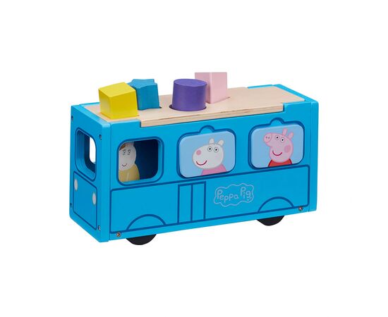 Игровой набор Peppa деревянный сортер - Школьный автобус Пеппи (07222)