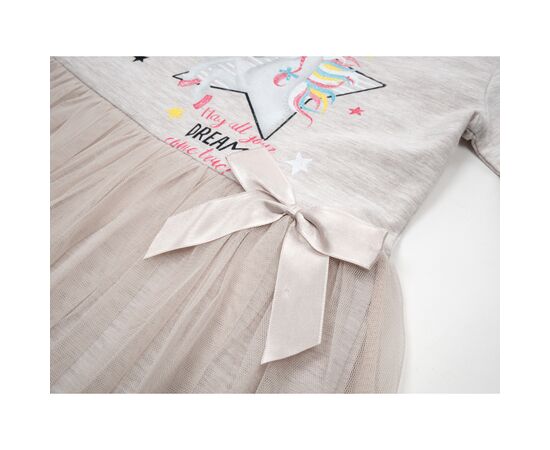 Платье POP FASHION с фатиновой юбкой с единорогом (6738-110G-beige), изображение 3 Платье POP FASHION с фатиновой юбкой с единорогом (6738-110G-beige), изображение 3