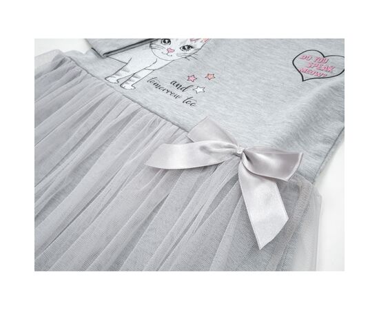 Платье POP FASHION с фатиновой юбкой с котиком (6736-110G-gray), изображение 3