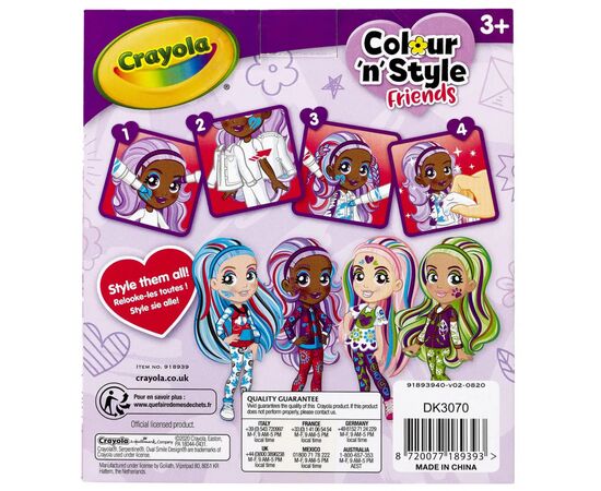 Набор для творчества Crayola Colour n Style Стильные девушки Виолетта (918939.005), изображение 8 Набор для творчества Crayola Colour n Style Стильные девушки Виолетта (918939.005), изображение 8