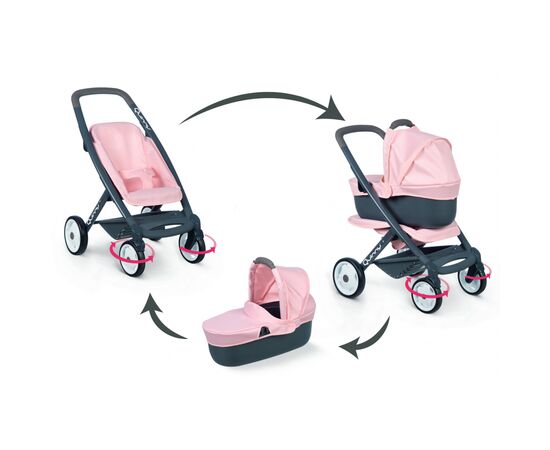 Коляска для кукол Smoby Maxi-Cosi & Quinny 3 в 1 Софт со съемной люлькой (253117), изображение 5 Коляска для кукол Smoby Maxi-Cosi & Quinny 3 в 1 Софт со съемной люлькой (253117), изображение 5