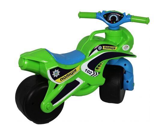 Біговел Active Baby Police музичний зелено-блакитний (0139-0152М), зображення 4 Біговел Active Baby Police музичний зелено-блакитний (0139-0152М), зображення 4