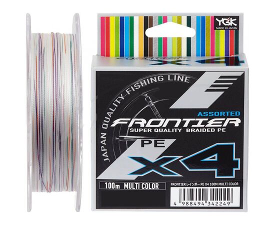 Шнур YGK Frontier X4 Assorted Multi Color 100m 2.5/0.260mm 25lb/11.3k (5545.03.31)