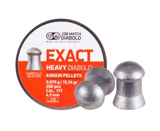 Пульки JSB Diabolo Exact Heavy 4,52 мм, 0,670 г, 200шт/уп (546267-200)