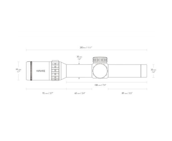 Прицел Hawke Frontier 1-6x24 корпус 30 мм сетка L4a D (18400), изображение 5 Прицел Hawke Frontier 1-6x24 корпус 30 мм сетка L4a D (18400), изображение 5