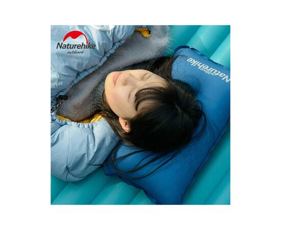 Туристична подушка Naturehike Sponge Automatic NH17A001-L Blue (6927595746257), зображення 4