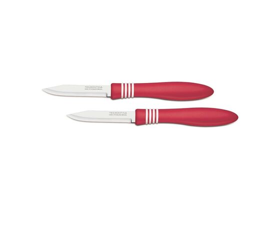 Набор ножей Tramontina COR & COR для овощей 2шт 76 мм Red (23461/273), изображение 2 Набор ножей Tramontina COR & COR для овощей 2шт 76 мм Red (23461/273), изображение 2