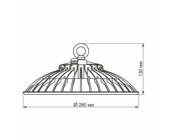 Светильник Videx LED100W 5000K 220V (VL-HBe-1005W), изображение 4 Светильник Videx LED100W 5000K 220V (VL-HBe-1005W), изображение 4