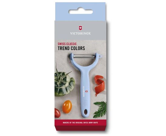 Овощечистка Victorinox Tomato and Kiwi Light Blue (7.6079.22), изображение 2 Овощечистка Victorinox Tomato and Kiwi Light Blue (7.6079.22), изображение 2