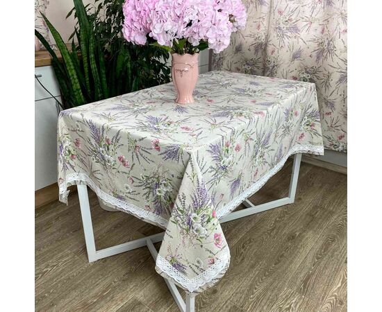Скатерть Прованс Grosso с кружевом 120х134 см (17541), изображение 2 Скатерть Прованс Grosso с кружевом 120х134 см (17541), изображение 2