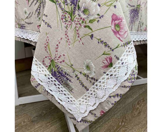 Скатерть Прованс Grosso с кружевом 120х134 см (17541), изображение 3 Скатерть Прованс Grosso с кружевом 120х134 см (17541), изображение 3