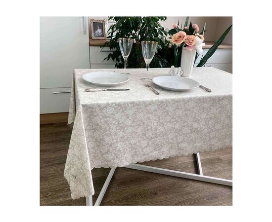 Скатерть Прованс Simfoni White Rose 120х136 см (22321), изображение 2 Скатерть Прованс Simfoni White Rose 120х136 см (22321), изображение 2