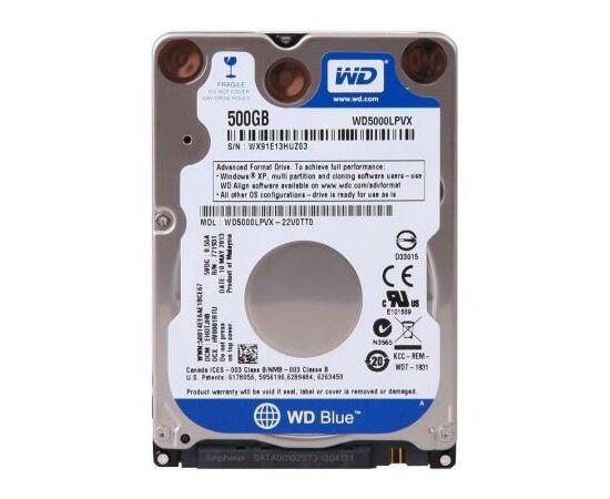 Жорсткий диск для ноутбука 2.5" 500GB WD (WD5000LPVX)