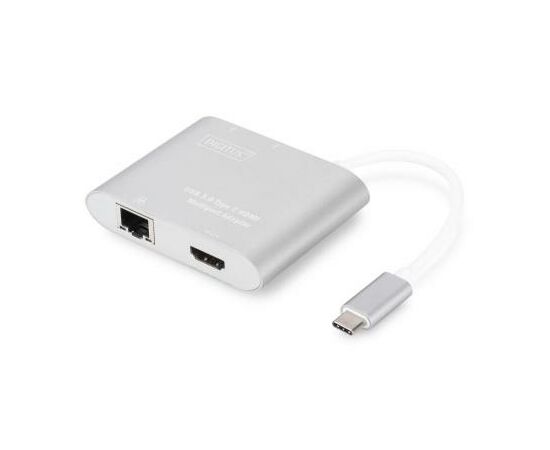 Порт-реплікатор Digitus USB Type-C USB 3.0 to 4K HDMI, 2xUSB 3.0, Gigabit Ethernet (DA-70847)