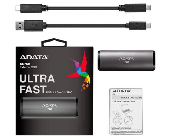 Накопитель SSD USB 3.2 256GB ADATA (ASE760-256GU32G2-CBK), изображение 6 Накопитель SSD USB 3.2 256GB ADATA (ASE760-256GU32G2-CBK), изображение 6