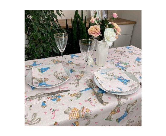 Салфетка на стол Прованс Зайчата 40х40 см (21854), изображение 3 Салфетка на стол Прованс Зайчата 40х40 см (21854), изображение 3