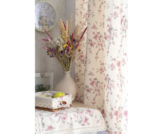 Штора Прованс Bella Розы с кружевом 134х170 см (13539), изображение 3 Штора Прованс Bella Розы с кружевом 134х170 см (13539), изображение 3