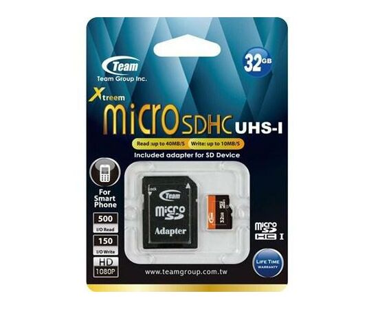 Карта памяти Team 32Gb microSDHC UHS-I (TUSDH32GUHS03)