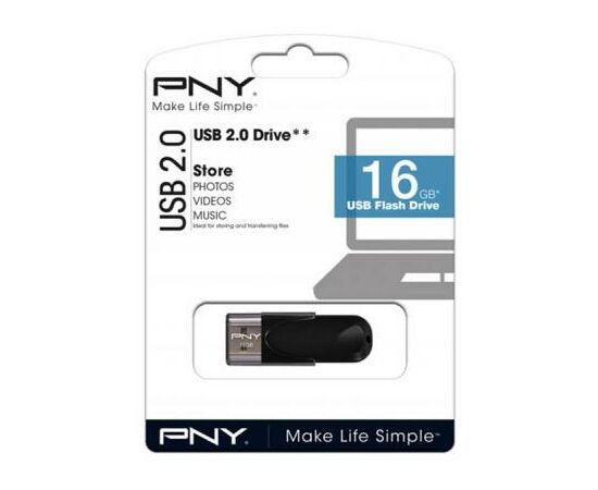 USB флеш накопитель PNY flash 16GB Attache4 Black USB 2.0 (FD16GATT4-EF), изображение 4 USB флеш накопитель PNY flash 16GB Attache4 Black USB 2.0 (FD16GATT4-EF), изображение 4