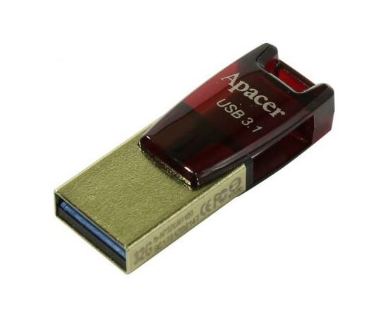 USB флеш накопитель Apacer 32GB AH180 Red Type-C Dual USB 3.1 (AP32GAH180R-1), изображение 2
