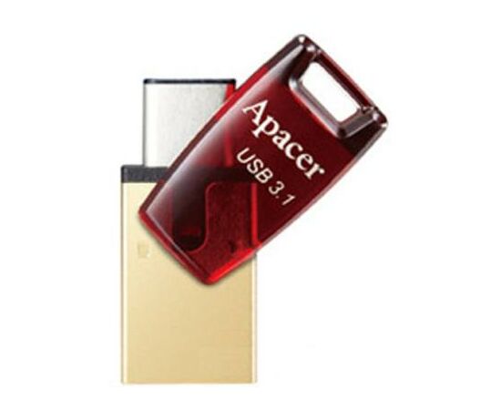 USB флеш накопитель Apacer 32GB AH180 Red Type-C Dual USB 3.1 (AP32GAH180R-1), изображение 4