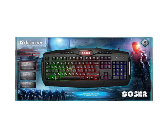 Клавиатура Defender Goser GK-772L Black (45772), изображение 3 Клавиатура Defender Goser GK-772L Black (45772), изображение 3