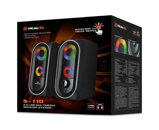 Акустическая система REAL-EL S-110 USB Black, изображение 8 Акустическая система REAL-EL S-110 USB Black, изображение 8