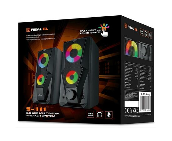 Акустическая система REAL-EL S-111 USB Black, изображение 9 Акустическая система REAL-EL S-111 USB Black, изображение 9