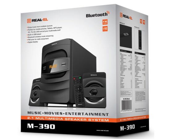 Акустическая система REAL-EL M-390 Black, изображение 10 Акустическая система REAL-EL M-390 Black, изображение 10