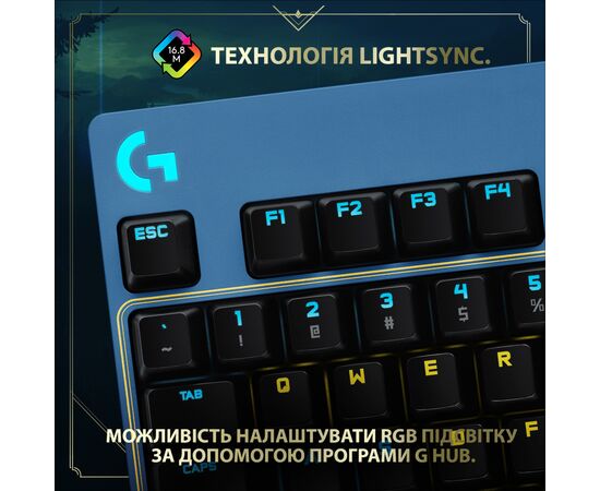 Клавіатура Logitech G PRO Mechanical Keyboard League of Legends Edition (920-010537), зображення 6 Клавіатура Logitech G PRO Mechanical Keyboard League of Legends Edition (920-010537), зображення 6