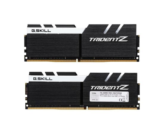 Модуль памяти для компьютера DDR4 16GB (2x8GB) 3200 MHz Trident Z Black H/White G.Skill (F4-3200C16D-16GTZKW), изображение 2 Модуль памяти для компьютера DDR4 16GB (2x8GB) 3200 MHz Trident Z Black H/White G.Skill (F4-3200C16D-16GTZKW), изображение 2