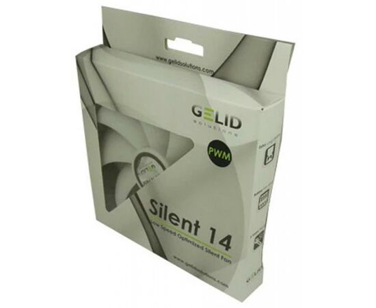 Кулер для корпуса Gelid Solutions Silent 14 PWM 140 mm (FN-PX14-12), изображение 3 Кулер для корпуса Gelid Solutions Silent 14 PWM 140 mm (FN-PX14-12), изображение 3