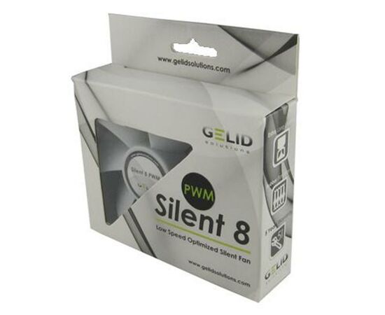 Кулер для корпуса Gelid Solutions Silent 8 PWM 80 mm (FN-PX08-20), изображение 3 Кулер для корпуса Gelid Solutions Silent 8 PWM 80 mm (FN-PX08-20), изображение 3