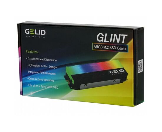 Радіатор охолодження Gelid Solutions GLINT ARGB M.2 2280 SSD (M2-RGB-01), зображення 6 Радіатор охолодження Gelid Solutions GLINT ARGB M.2 2280 SSD (M2-RGB-01), зображення 6