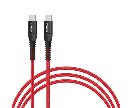 Дата кабель USB Type-C to Type-C 18W 1,2m CBRNYTT1 red Intaleo (1283126504112)