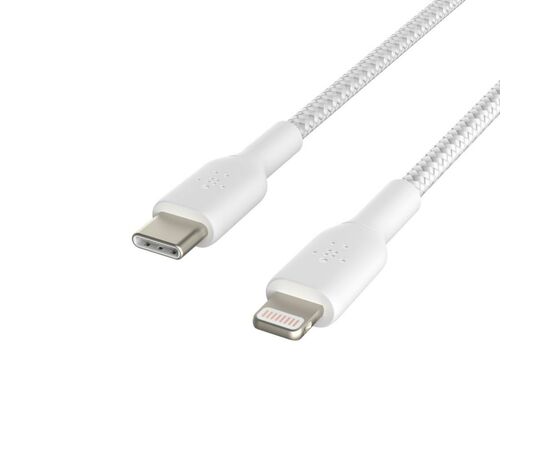 Дата кабель USB 2.0 AM to Lightning 1.0m BRAIDED white Belkin (CAA004BT1MWH), изображение 5 Дата кабель USB 2.0 AM to Lightning 1.0m BRAIDED white Belkin (CAA004BT1MWH), изображение 5