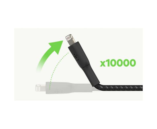 Дата кабель USB 2.0 AM to Lightning 1.0m BRAIDED white Belkin (CAA004BT1MWH), изображение 6 Дата кабель USB 2.0 AM to Lightning 1.0m BRAIDED white Belkin (CAA004BT1MWH), изображение 6