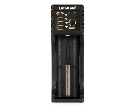 Зарядное устройство для аккумуляторов Liitokala 1 Slot, LED дисплей, USB, 3.7VLion/3.2VLi-Fe/1.2VNIHM/26650/ (Lii-100B)