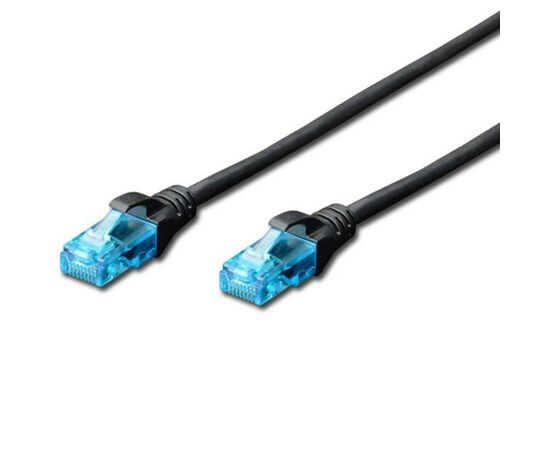 Патч-корд Digitus 1м, cat.5e, UTP, AWG 26/7, black (DK-1511-010/BLACK)