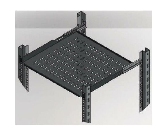 Полка 19" 1U глиб. 450-540мм, RAL 9005 Mirsan (MR.HRM1U45.01)