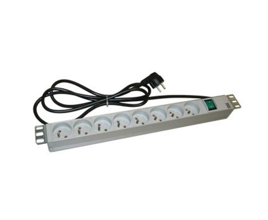 Силовой блок Molex 19" 1U 8хSchuko, с выключателем, кабель 2м. (25.D0150P3)