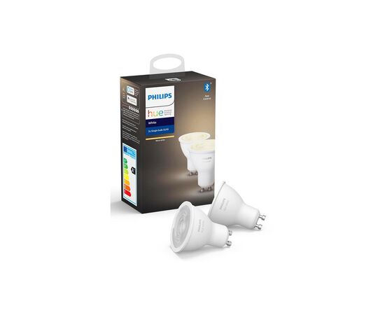 Умная лампочка Philips Hue GU10, White, BT, DIM, 2шт (929001953506), изображение 3