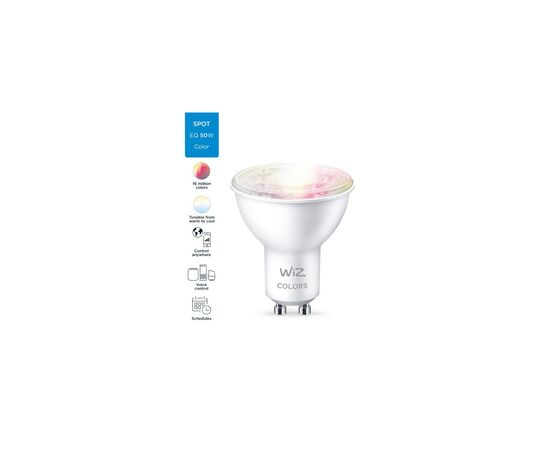 Умная лампочка WiZ GU10 4,7W(50W 400Lm) 2200-6500K RGB Wi-Fi (929002448402), изображение 7 Умная лампочка WiZ GU10 4,7W(50W 400Lm) 2200-6500K RGB Wi-Fi (929002448402), изображение 7