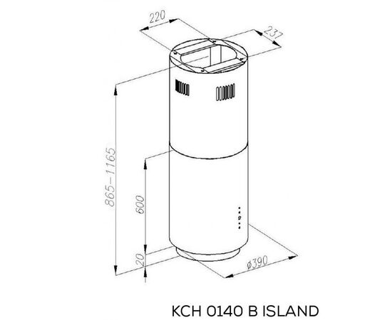 Вытяжка кухонная Kernau KCH 0140 B ISLAND, изображение 2 Вытяжка кухонная Kernau KCH 0140 B ISLAND, изображение 2