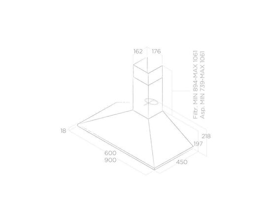 Вытяжка кухонная Elica MISSY PB IX/A/60, изображение 2 Вытяжка кухонная Elica MISSY PB IX/A/60, изображение 2